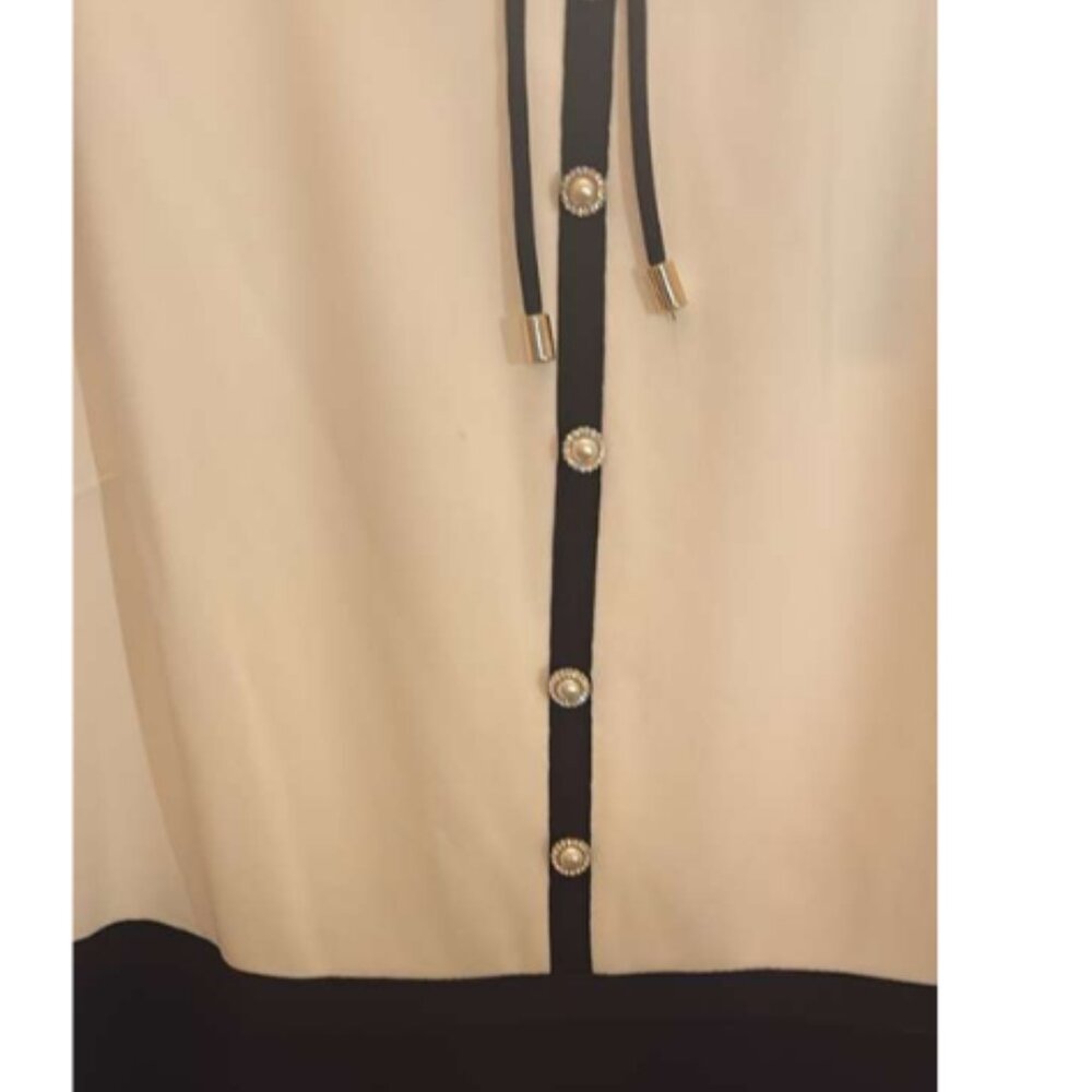 Karl Lagerfeld Paris Black & White Colorblock Bow Dress - Size 12 (NWT) - Picture 3 of 5